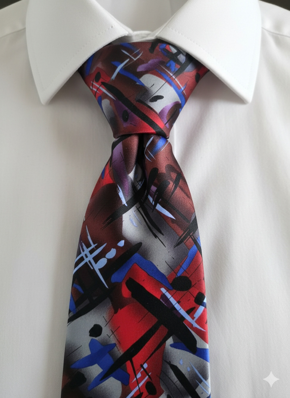 J. Garcia Collection Sixty 60 Northern Lights red silver purple tie - 58.5"